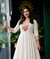 Chanderi Flare With Tissue Rose Umbrella Suit
