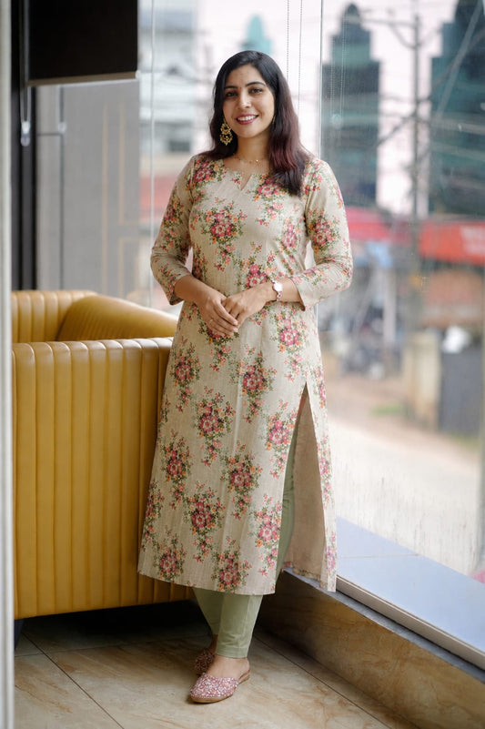 GOLDEN TISSUE KURTI