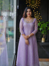Premium Georgette Butta A-Line Kurti with Elegant Handwork Neckline