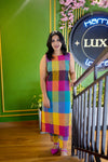 OH LA LA Festive Multi-Color Block Checkeed Pure Cotton Co-ord Kurta Set