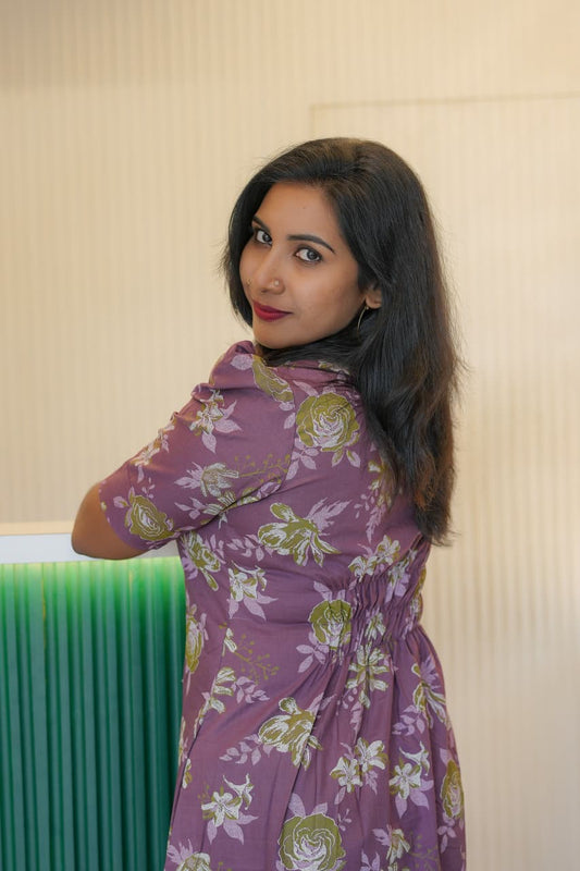 Corron A-line Frock with Hand Work