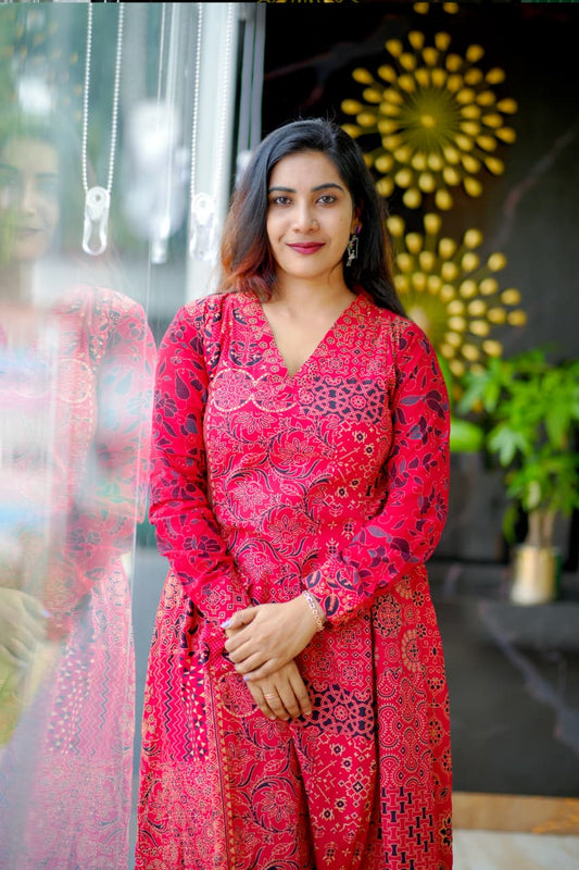 Elegant Cotton Printed Anarkali Kurta