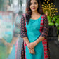 Vibrant A-Line Kurta with Contrasting Side Panels