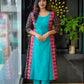 Vibrant A-Line Kurta with Contrasting Side Panels