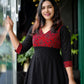 Crimson Noir Hakoba Fusion Flared Kurti