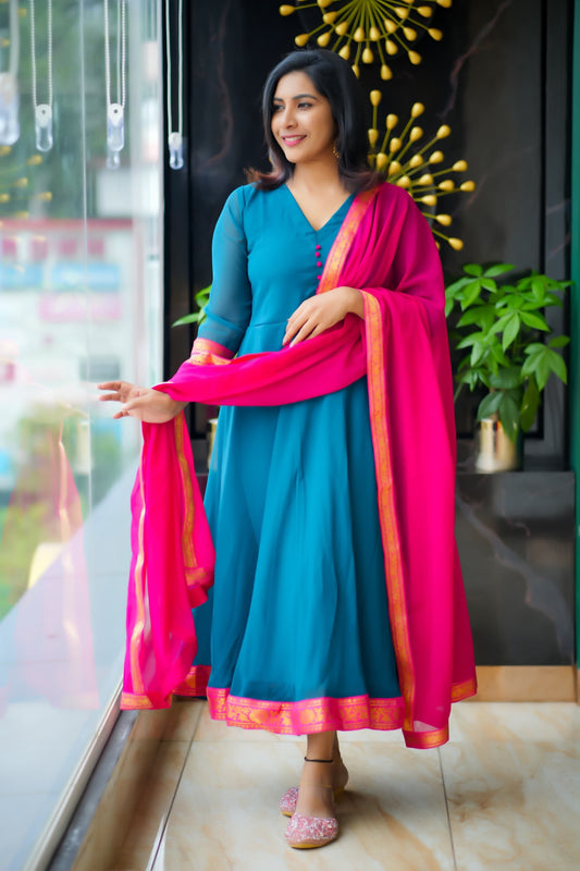 Cotton Silk Hand worked Churidhar Set