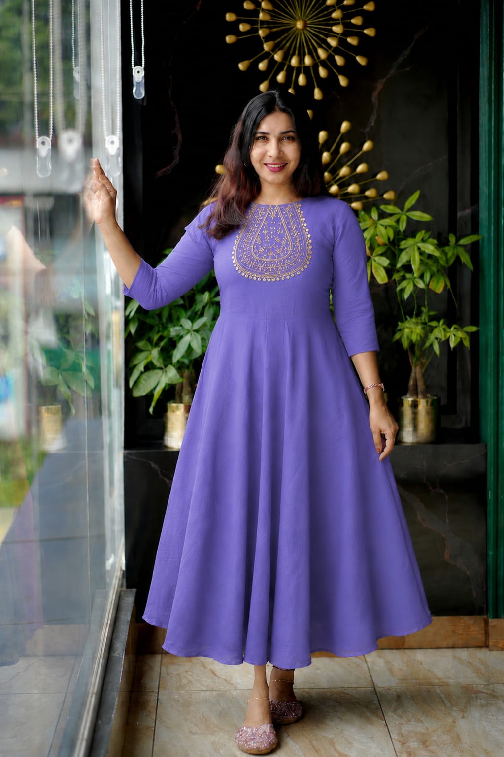Aura Designer Handwork Silk Flared Frock