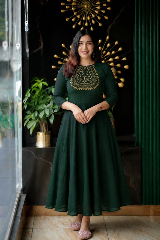 Aura Designer Handwork Silk Flared Frock