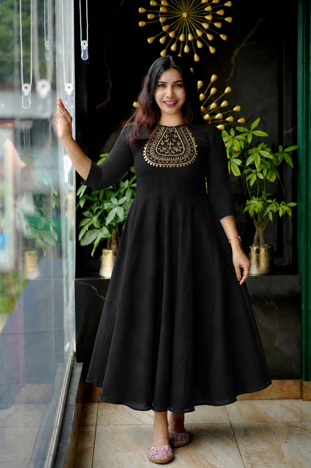 Aura Designer Handwork Silk Flared Frock