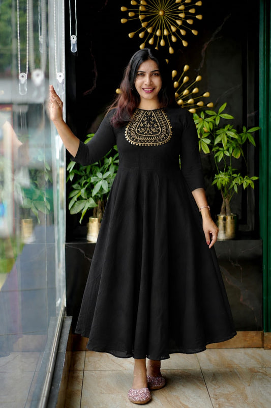 Aura Designer Handwork Silk Flared Frock