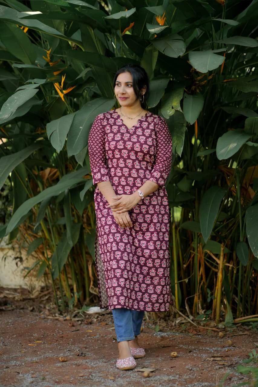 Pure Cotton Slitted Kurti