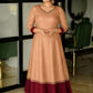 Graceful V-Spliced Flair A-Line Dress