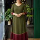 Graceful V-Spliced Flair A-Line Dress