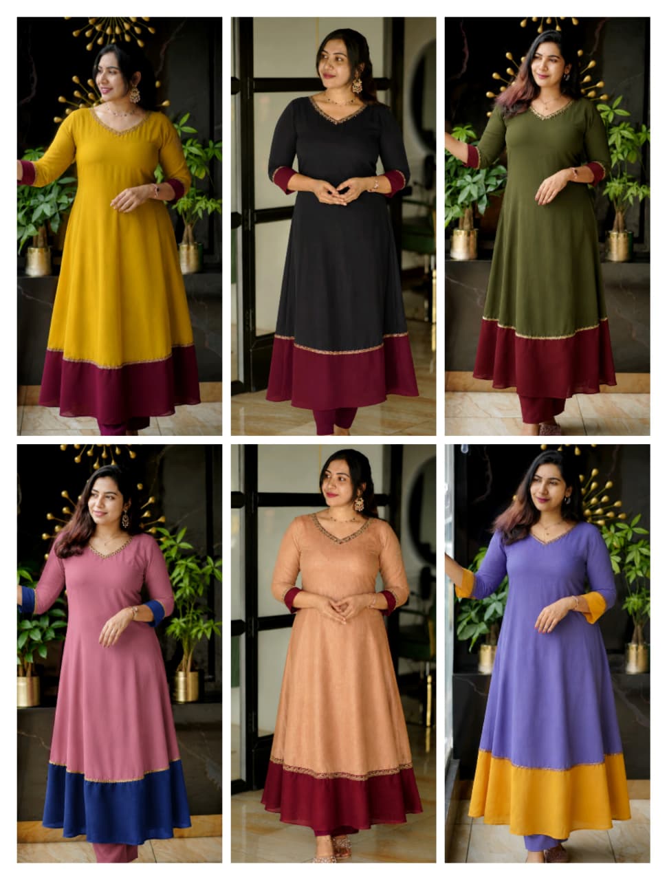 Graceful V-Spliced Flair A-Line Dress