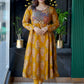 Premium Cotton Block-Printed Flared Anarkali Kurta