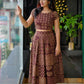 100% Cotton Printed Crop Top & Midi Skirt Set