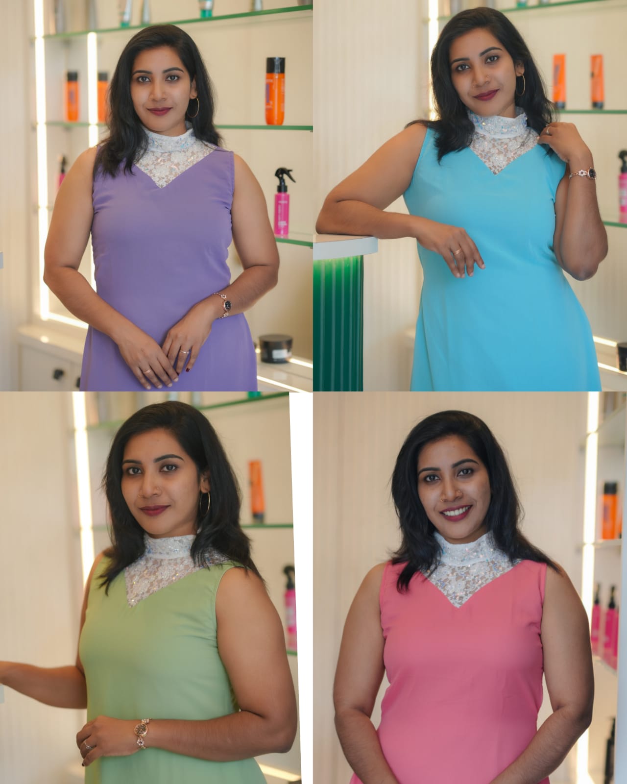 Georgette A Line Frock in Variety Colors