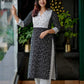 Elegant Black and White Printed Pure Cotton Straight Kurti with Matching Pants Set