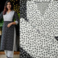 Elegant Black and White Printed Pure Cotton Straight Kurti with Matching Pants Set