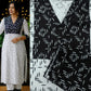 Elegant Black and White Printed Pure Cotton Straight Kurti with Matching Pants Set
