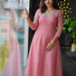 Premium Georgette Butta A-Line Kurti with Elegant Handwork Neckline