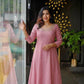 Premium Georgette Butta A-Line Kurti with Elegant Handwork Neckline