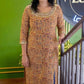 Elegant Pure Kalamkari Cotton Slit Kurti with Handcrafted Yoke & Sleeves