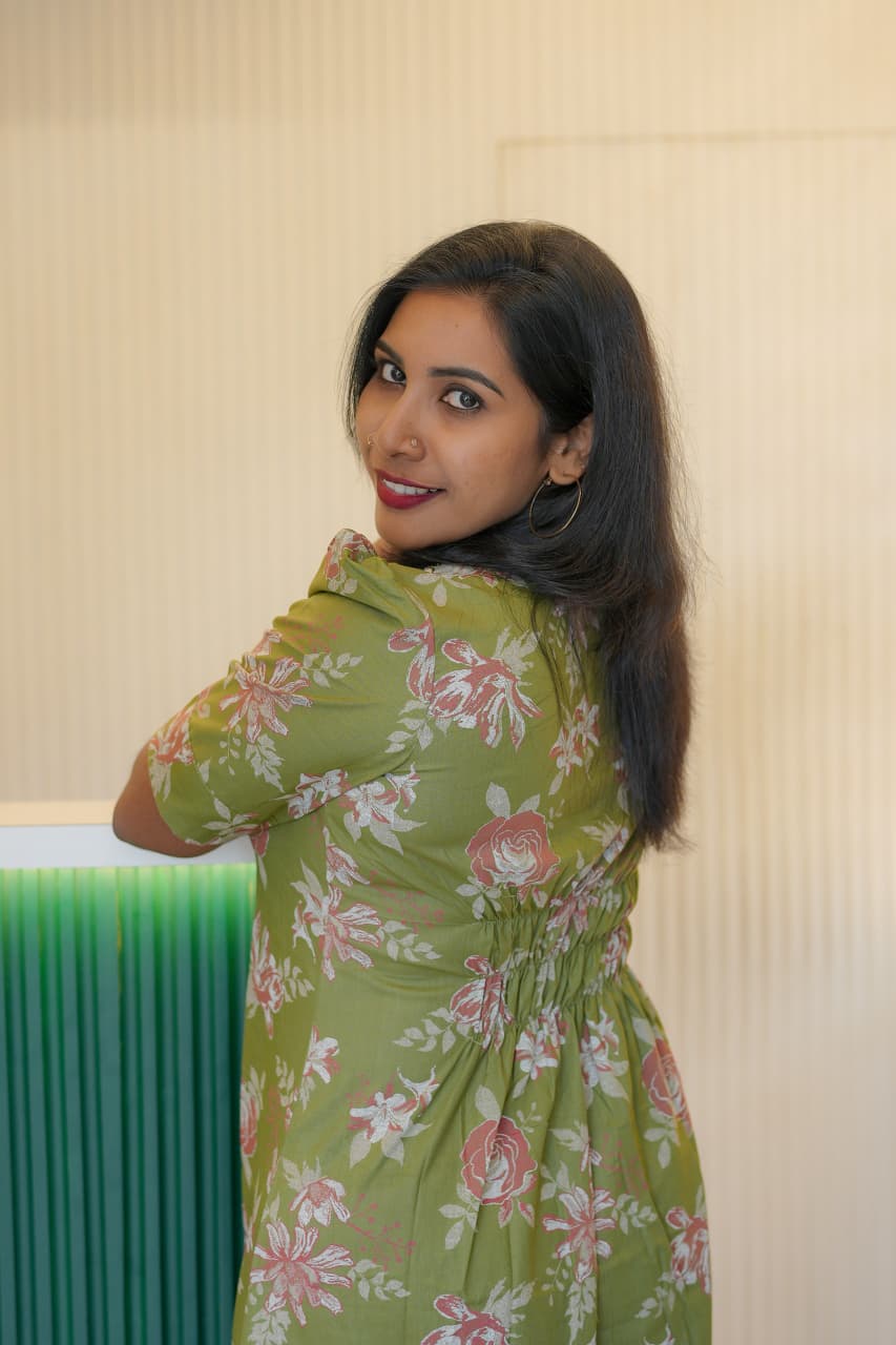 Corron A-line Frock with Hand Work