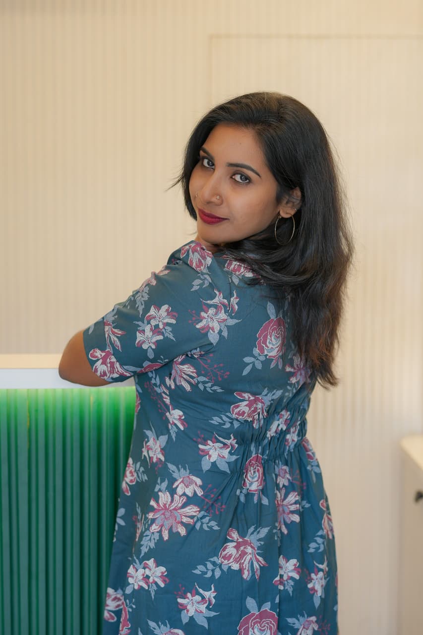 Corron A-line Frock with Hand Work