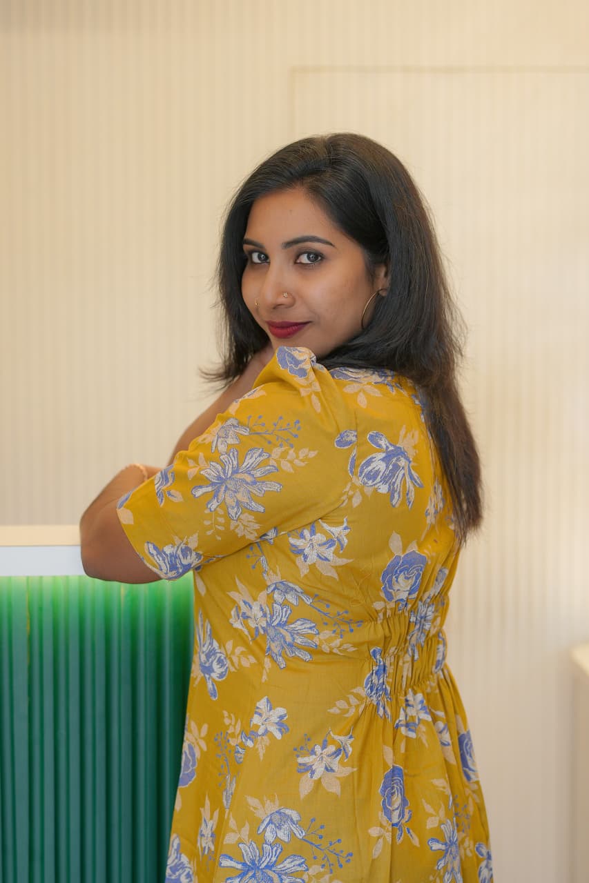 Corron A-line Frock with Hand Work