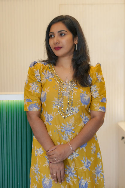 Corron A-line Frock with Hand Work