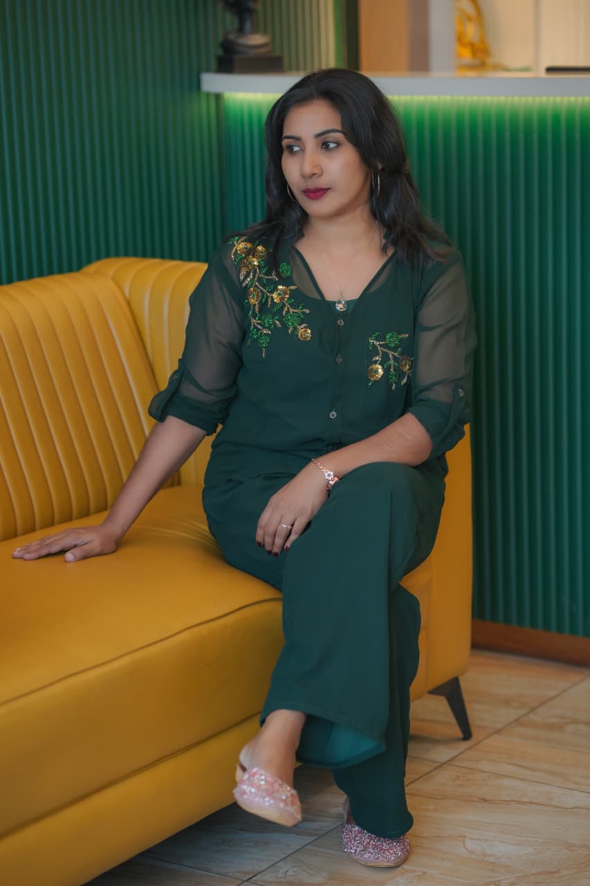 Georgette Party Wear Cord Set 3 Piece