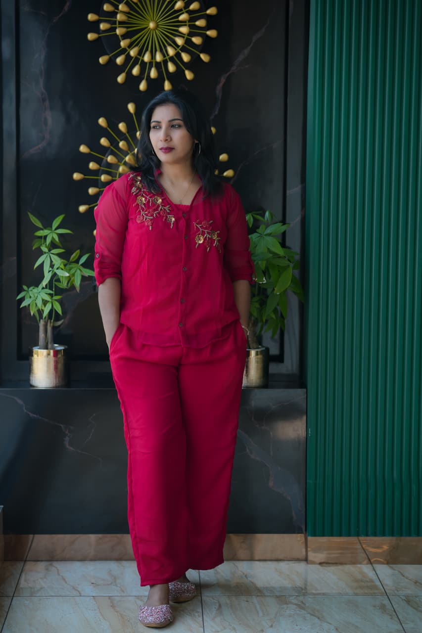 Georgette Party Wear Cord Set 3 Piece