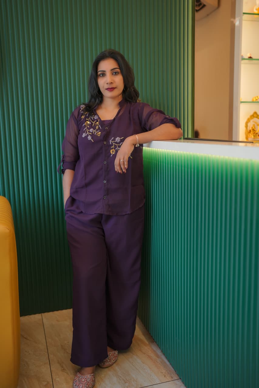 Georgette Party Wear Cord Set 3 Piece