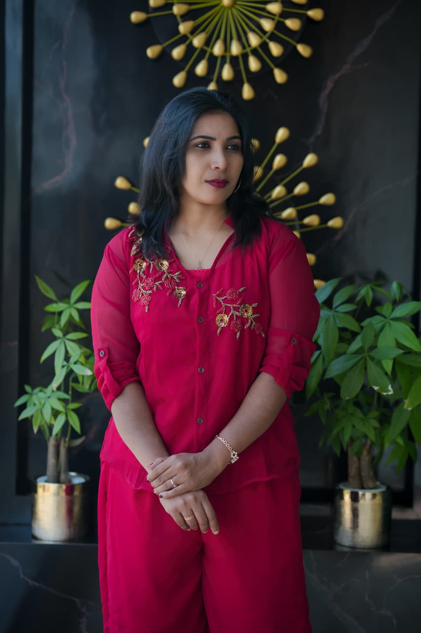 Georgette Party Wear Cord Set 3 Piece