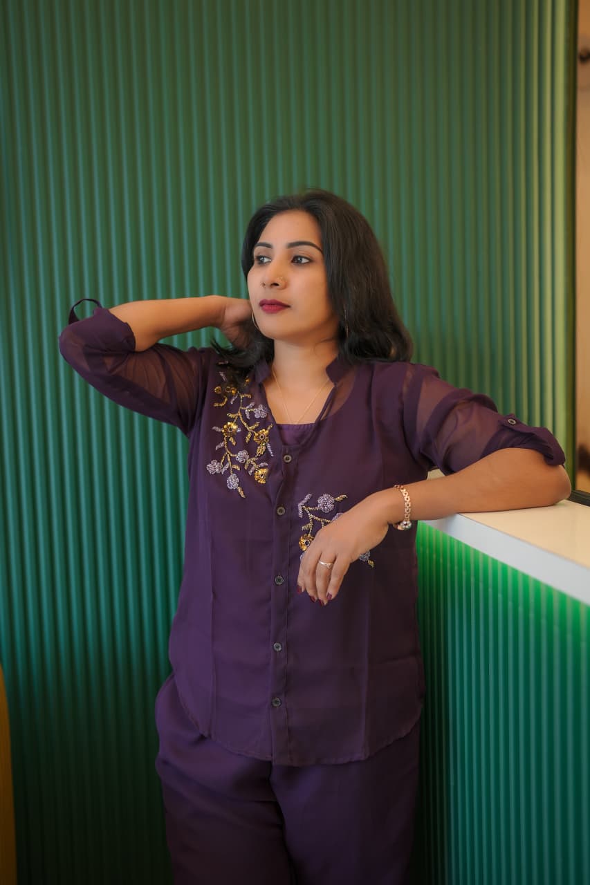 Georgette Party Wear Cord Set 3 Piece