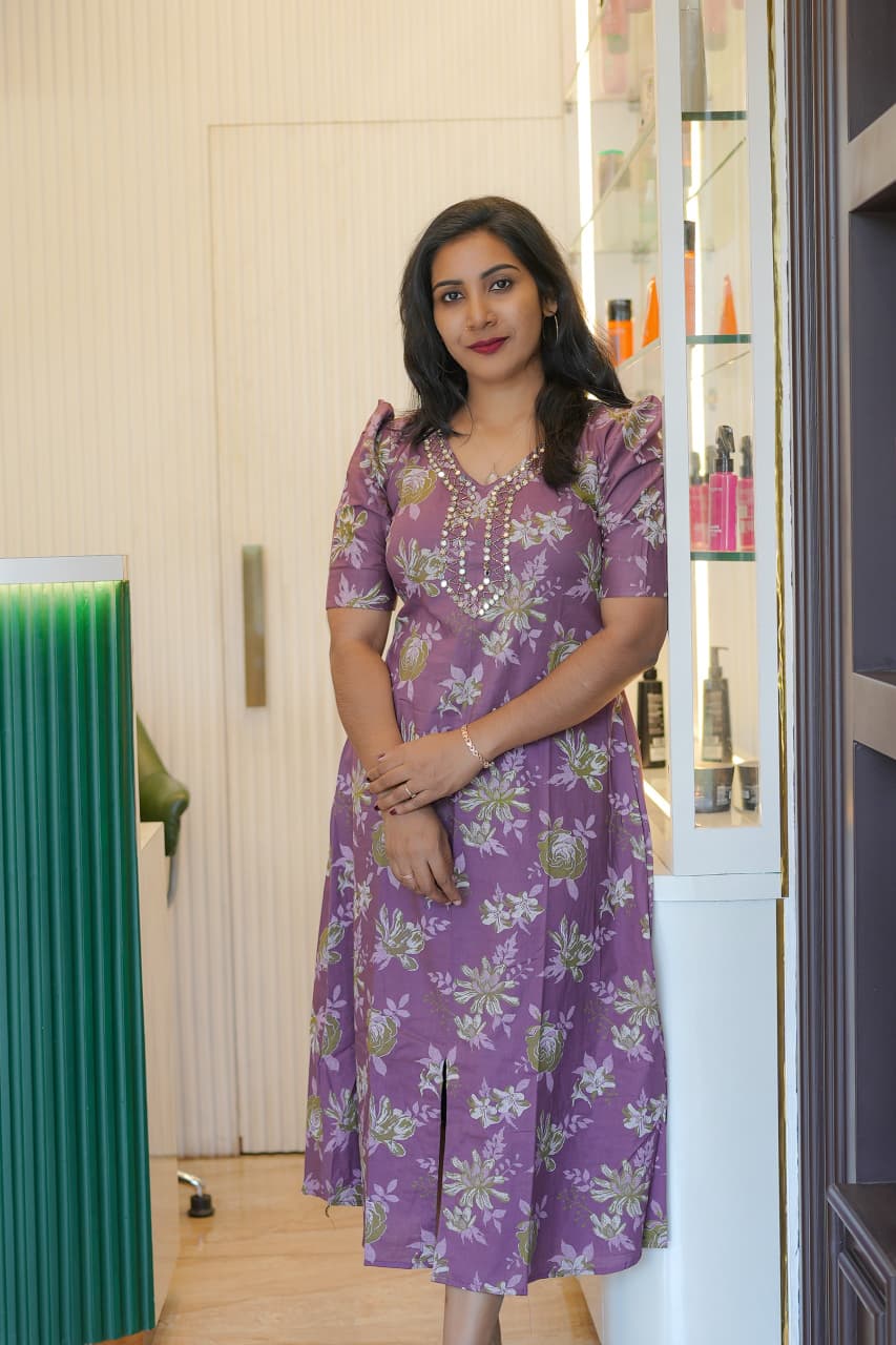 Corron A-line Frock with Hand Work