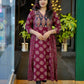Ethnic Elegance Flared Kurti with Intricate Embroidered Yoke