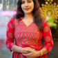 Ethnic Elegance Flared Kurti with Intricate Embroidered Yoke