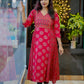 Ethnic Elegance Flared Kurti with Intricate Embroidered Yoke