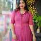 Elegant Mesh-Style Long Shirt with Printed Inner