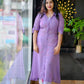 Elegant Mesh-Style Long Shirt with Printed Inner