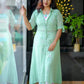 Elegant Mesh-Style Long Shirt with Printed Inner