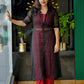 Elegant Mesh-Style Long Shirt with Printed Inner