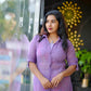 Elegant Mesh-Style Long Shirt with Printed Inner