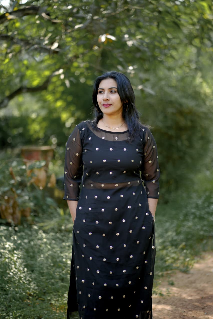 Georgette Slitted Kurti 2 piece Set