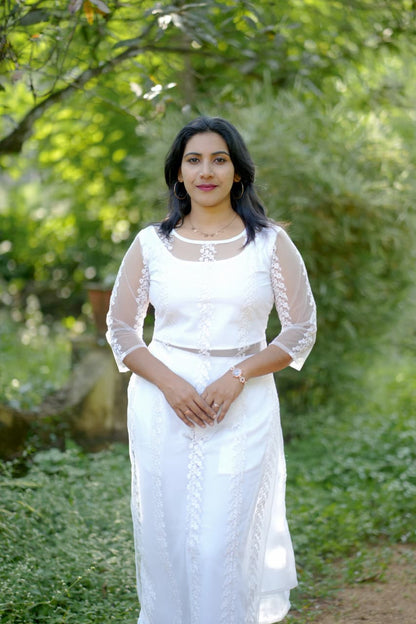 Georgette Slitted Kurti 2 piece Set