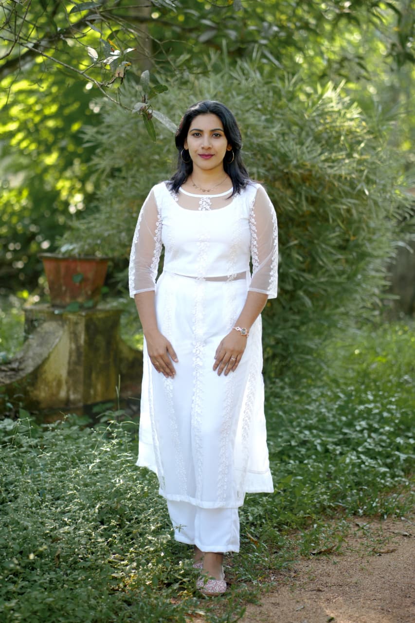 Georgette Slitted Kurti 2 piece Set