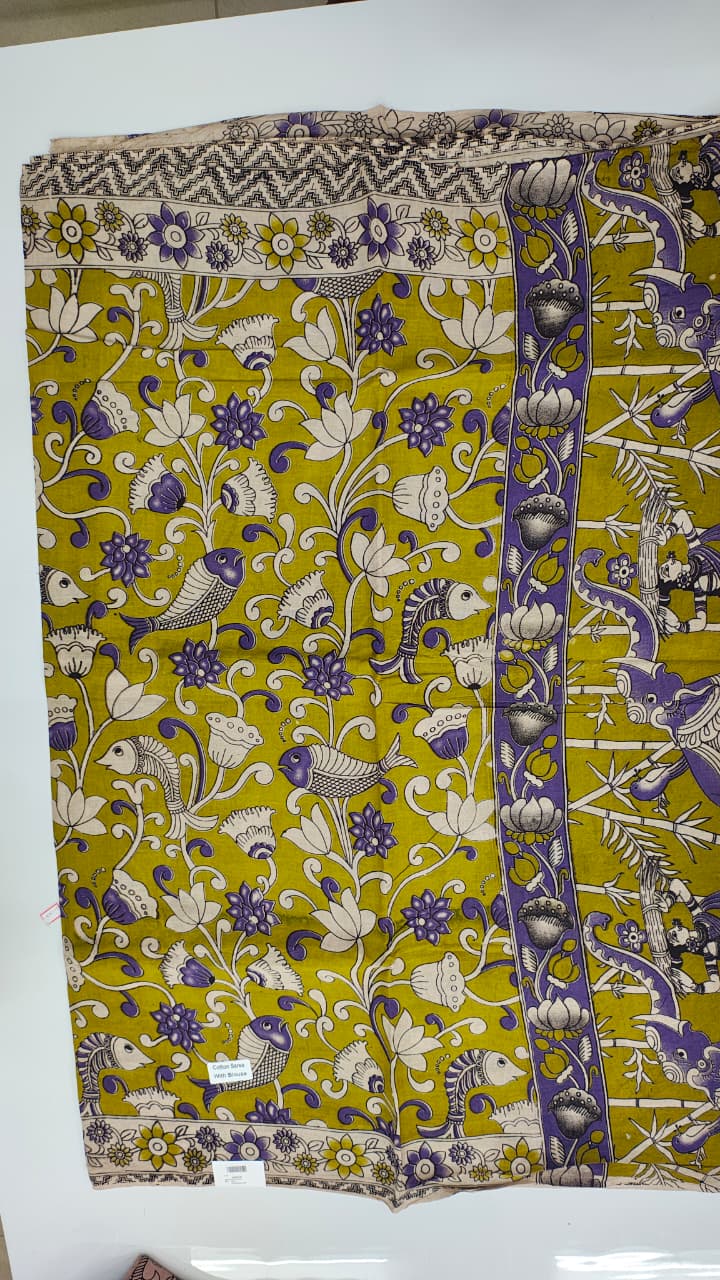 Pure pen kalamkari cotten sarees collection