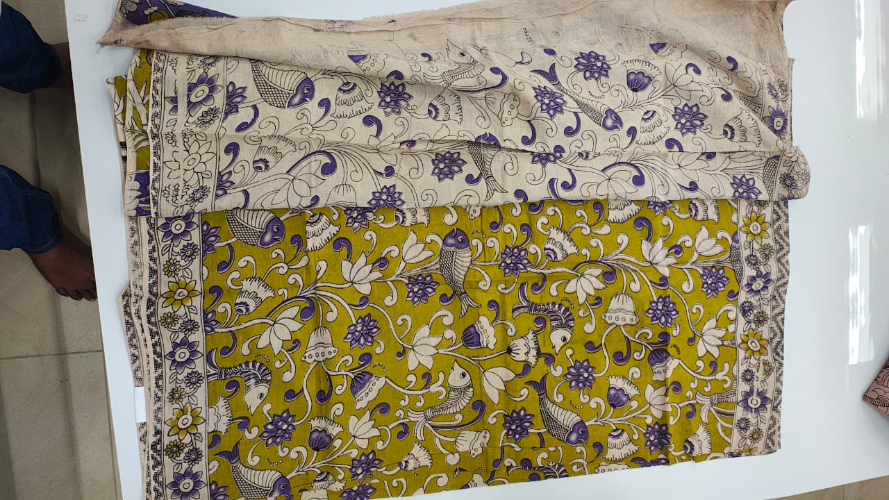 Pure pen kalamkari cotten sarees collection